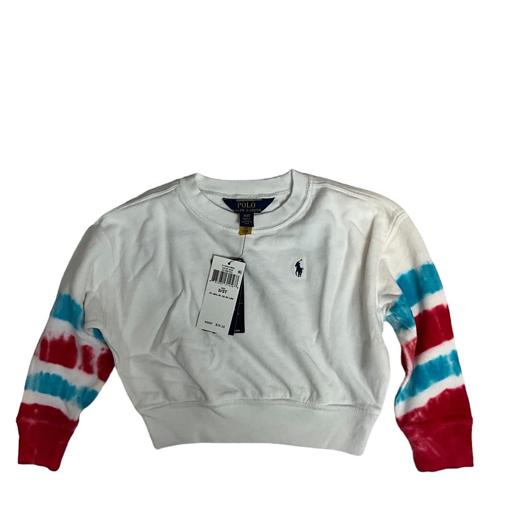 Polo Ralph Lauren Girls Logo Tie Dye French Terry Sweatshirt Size 3T